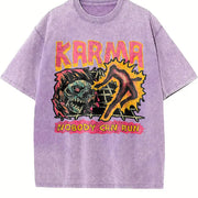 Dark Punk Personalized Peripheral High Size Sleeveless Vintage Washed T-Shirt in Purple