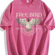 Free Bird Old School Band vintage washed oversized T-shirt in Red