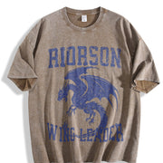 Wingleader Fourth Wing Bookish Booktok Onyx Reader Vintage Washed T-Shirt in Brown