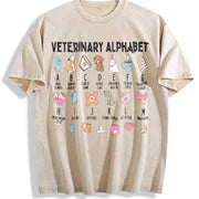Veterinarian Veterinary Medicine Vintage Washed T-Shirt in Beige