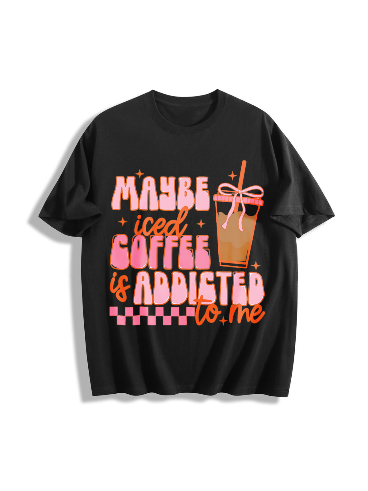 Coquette Iced Coffee Cotton T-Shirt in Black