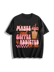 Coquette Iced Coffee Cotton T-Shirt in Black