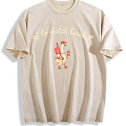 Off to Watch Baseball Goose Vintage Washed T-Shirt in Beige