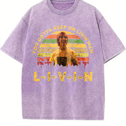 Dazed and Confused 1980s Movies TV Show Quote vintage washed oversized T-shirt in Purple