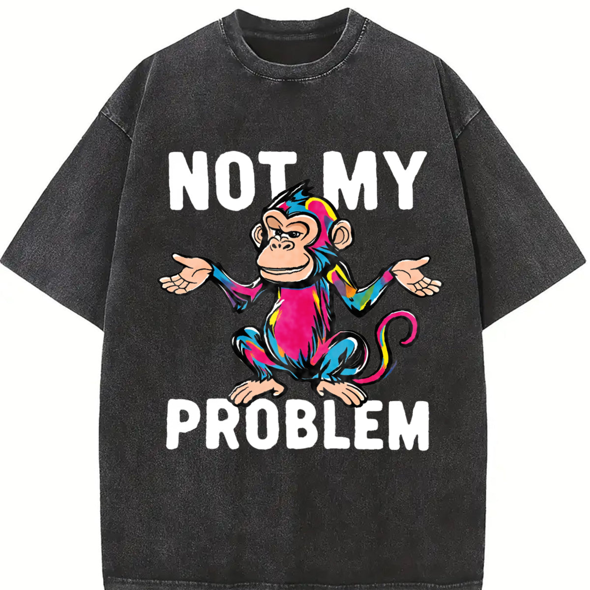 Thick Retro Vintage Washed T-Shirt in Black