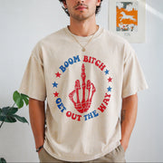 Boom Bitch Get Out the Way Vintage Washed T-Shirt in Beige