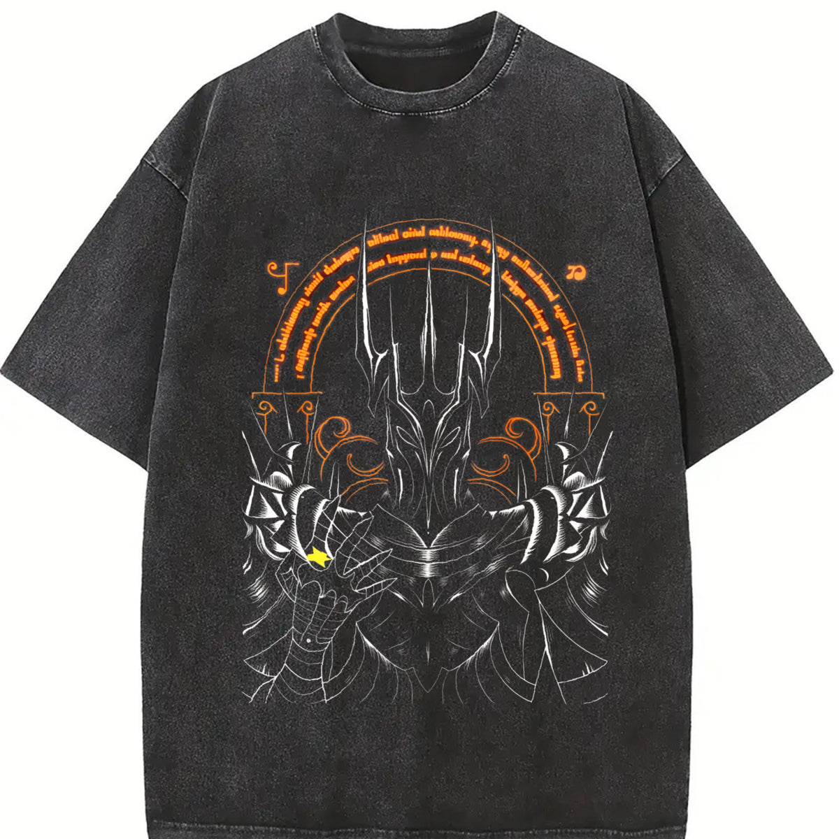 Black the Lord of the Rings Vintage Washed T-Shirt in Black