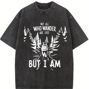 Retro Humor 90s Vintage Washed T-Shirt in Black
