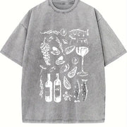 Italian Girl Retro Italy Vintage Washed T-Shirt in Gray