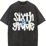 Sixth Grade Teacher Vintage Washed T-Shirt in Black
