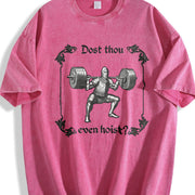 Gym Dost Thou Even Hoist Vintage Washed T-Shirt in Red