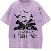 I Have Lived a Thousand Lives Vintage Washed T-Shirt in Purple