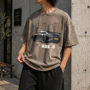 Porsche 911 GT3 Vintage Washed T-Shirt in Brown