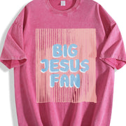 Big Jesus Fan vintage washed oversized T-shirt in Red