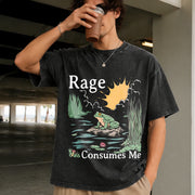 Rage Consumes Me Frog Vintage Washed T-Shirt in Black