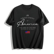 4th of July USA 1776 Cotton T-Shirt in Black