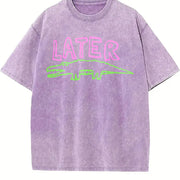 Later Gator Alligator vintage washed oversized T-shirt in Purple