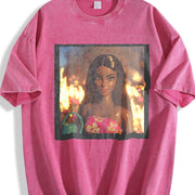Fire Party Doll Vintage Washed T-Shirt in Red