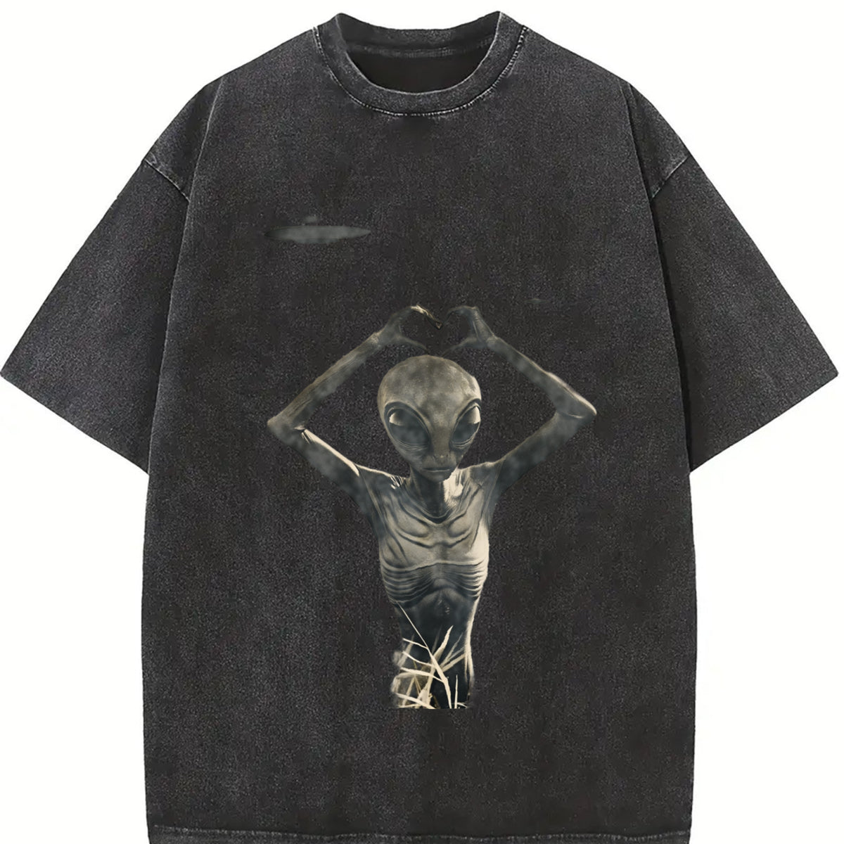 230gsm for Spring Fall Vintage Washed T-Shirt in Black