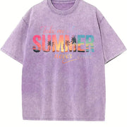 Take Me Where Summer Never Ends Vintage Washed T-Shirt in Purple