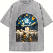 Good Shepherd Starry Night Vintage Washed T-Shirt in Gray
