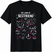 Bestfriend Map • Soul Sister Cotton T-Shirt in Black