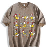 Firefighter Goose Fire Dept Vintage Washed T-Shirt in Brown