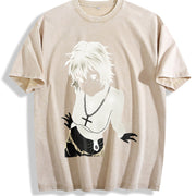 Hunter X Hunter Shizuku Murasaki Vintage Washed T-Shirt in Beige