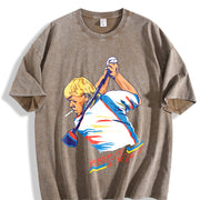 John Daly Golf of America 4th of July Vintage Washed T-Shirt in Brown