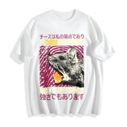 The Cheese Is My Strength Cotton T-Shirt in White