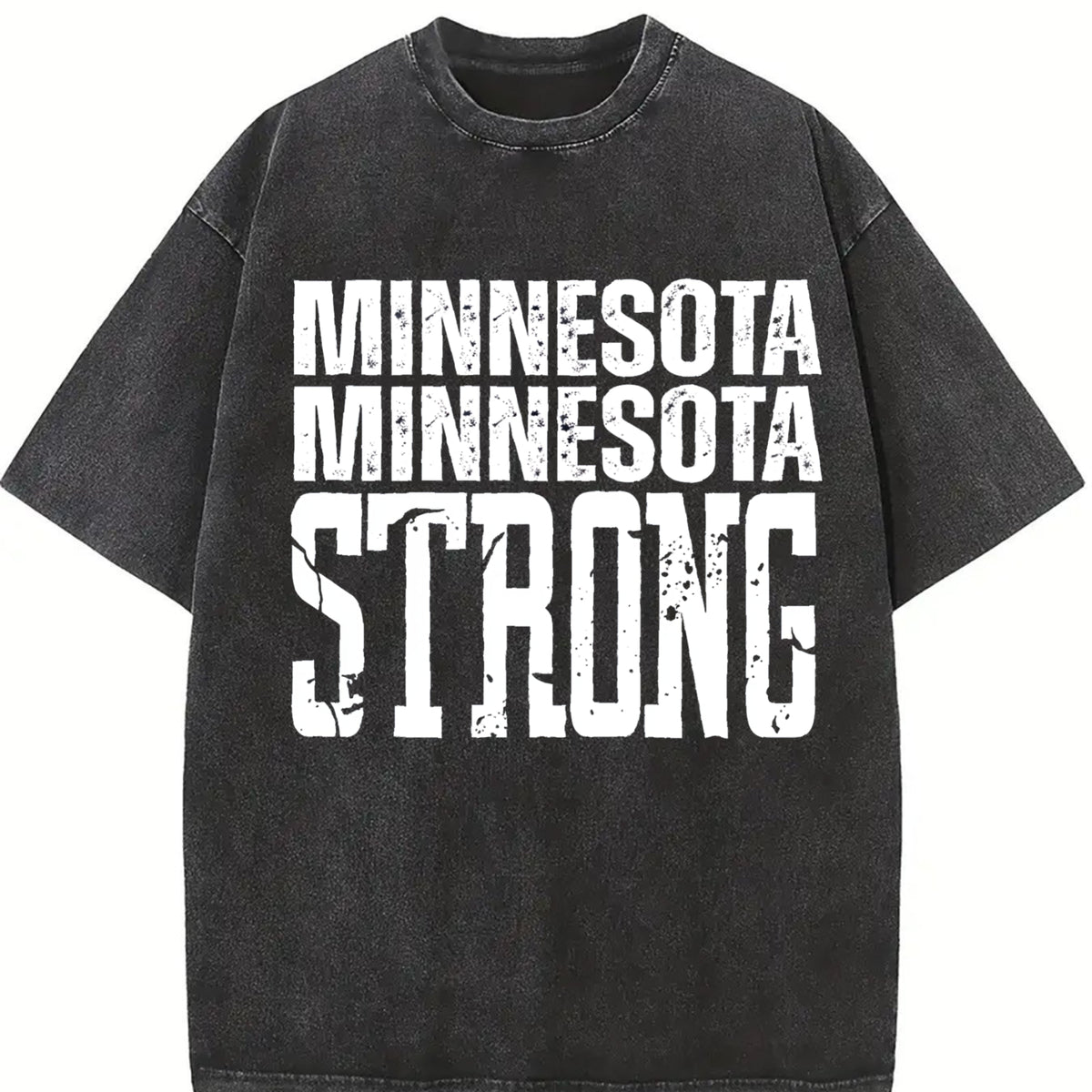 Minnesota Strong Never Forget Minnesota Vintage Washed T-Shirt in Black
