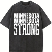 Minnesota Strong Never Forget Minnesota Vintage Washed T-Shirt in Black