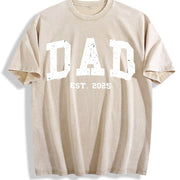 Custom Dad Cute Fathers Day Vintage Washed T-Shirt in Beige