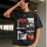 F-22 Raptor Vintage Washed T-Shirt in Black