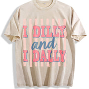 Teacher Mode Off Coquette Bow Retro Break Pastel Vintage Washed T-Shirt in Beige