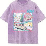 Keep It 100 the Land the Seas the Skies WDW Vintage Washed T-Shirt in Purple