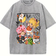 Rainbow Bright Brite Halloween 90s Halloween vintage washed oversized T-shirt in Gray