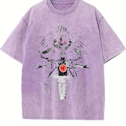 Ryuk & Light Yagami (Kira) – Death Note Anime vintage washed oversized T-shirt in Purple