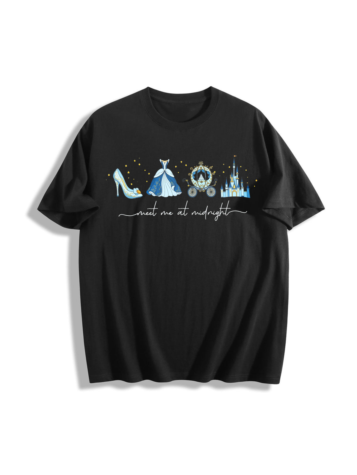 Meet Me at Midnight Cotton T-Shirt in Black