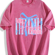 Make Heaven Crowded Bow Vintage Washed T-Shirt in Red