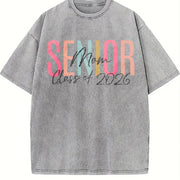 Senior Class of 2026 Family Vintage Washed T-Shirt in Gray