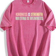 Anti Bullying Kindness Is Strength Vintage Washed T-Shirt in Red