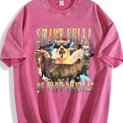 Smart Fella or Fart Smella 90s Vintage Washed T-Shirt in Red