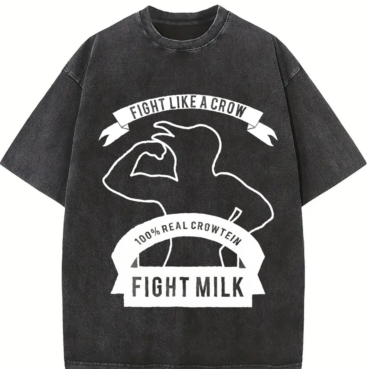 Fight Milk Stretch Vintage Washed T-Shirt in Black