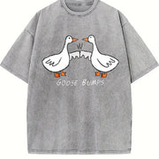 Goose Bumps Silly Goose Vintage Washed T-Shirt in Gray