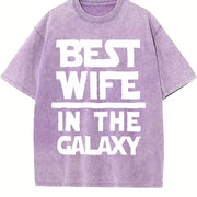 Best Wife in the Galaxy Vintage Washed T-Shirt in Purple