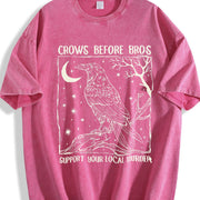 Crows Before Bros Support Your Local Murder Vintage Washed T-Shirt in Red