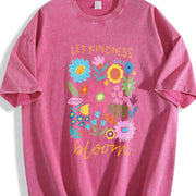 Let Kindness Bloom Vintage Washed T-Shirt in Red