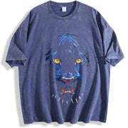 Black Panther Animal Chadwick Forever Tribute vintage washed oversized T-shirt in Blue