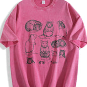 Rats 90s Tattoo Retro ® Y2k Mouse Vintage Washed T-Shirt in Red